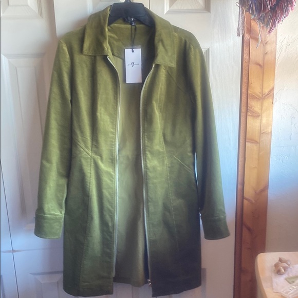 7 For All Mankind NWT Avec Les Filles Zip Up Long Sleeve Corduroy Shirtdress - Picture 8 of 14